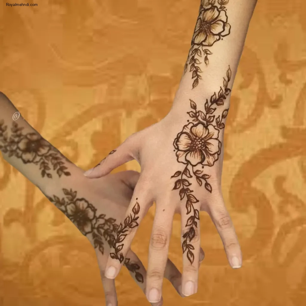 arabic rose mehndi design back hand