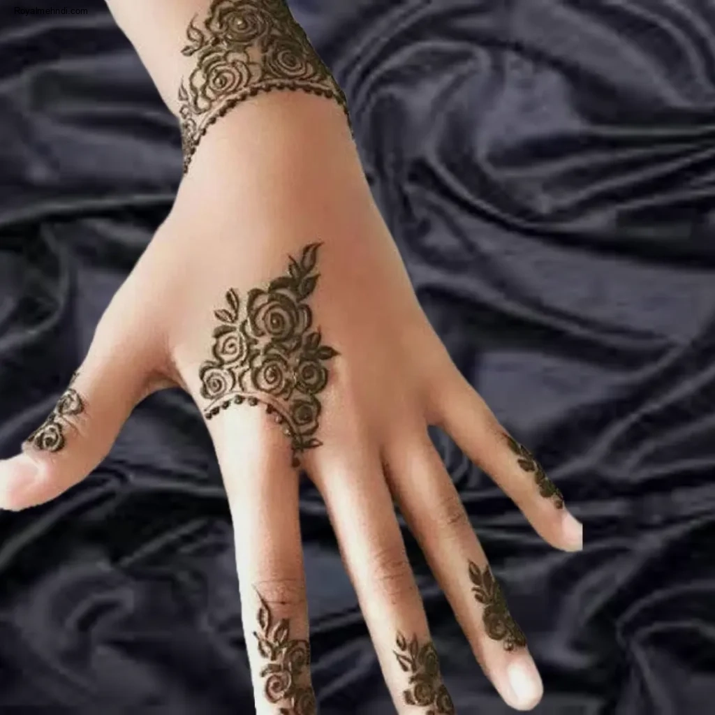 arabic rose mehndi design back hand