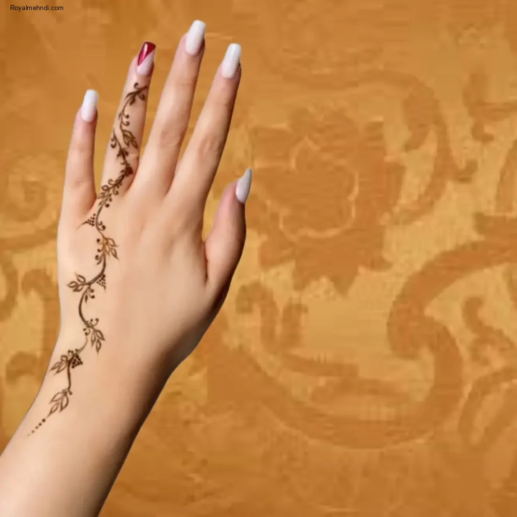 simple arabic mehndi design back hand