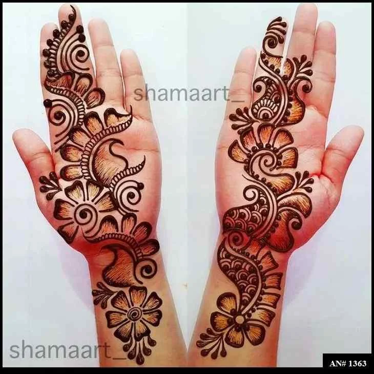 mehndi design back hand arabic