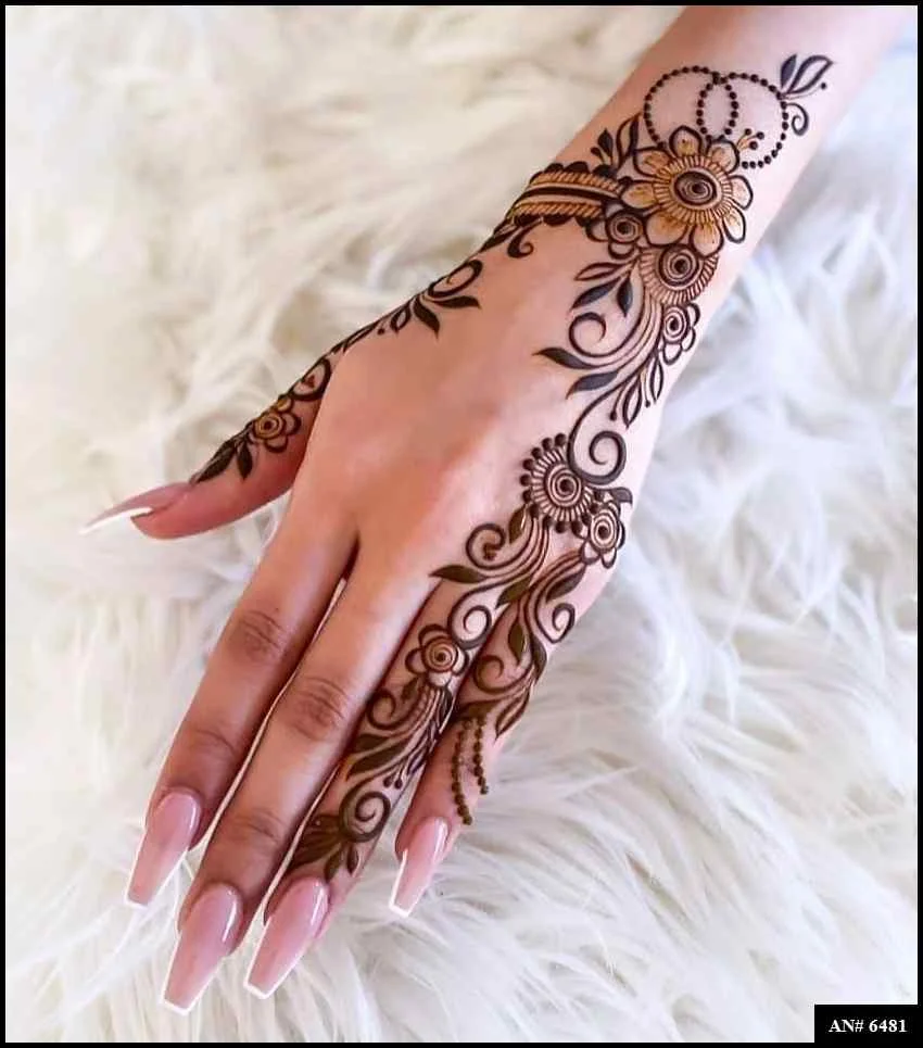 simple arabic mehndi design 2024 back hand