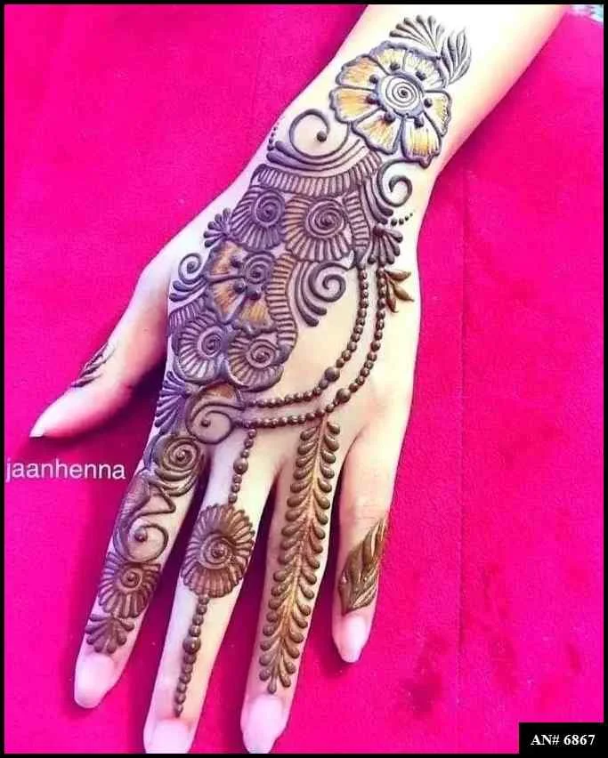 mehndi design back hand arabic