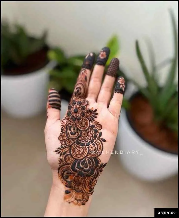 arabic rose mehndi design back hand