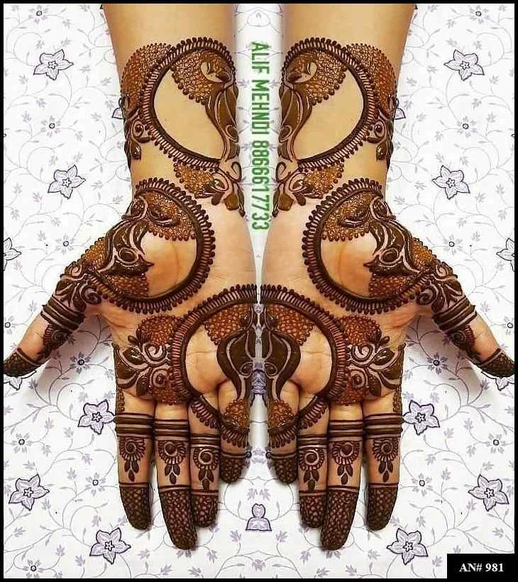 flower mehndi design for front hand