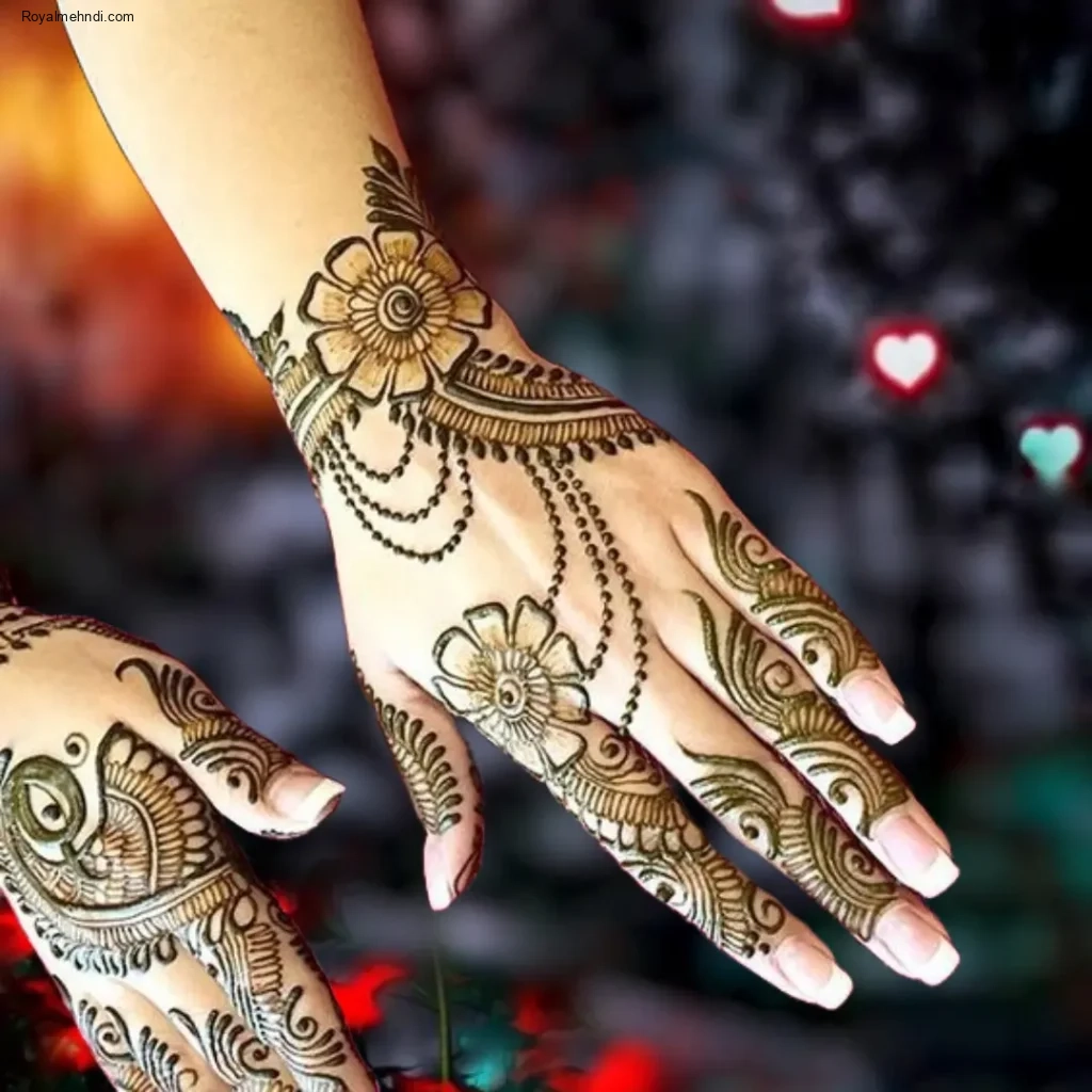 mehndi design back hand simple