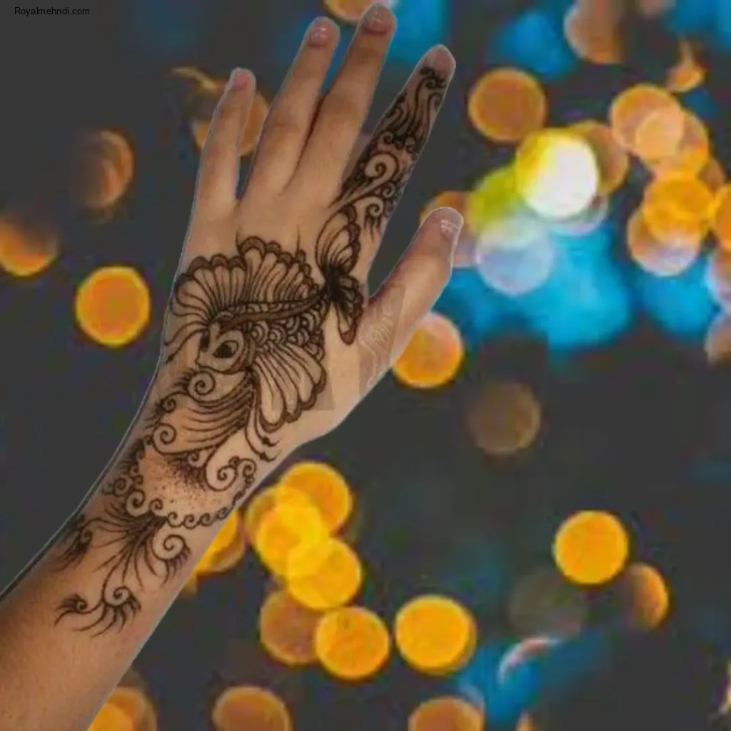 stylish full hand mehndi design back side