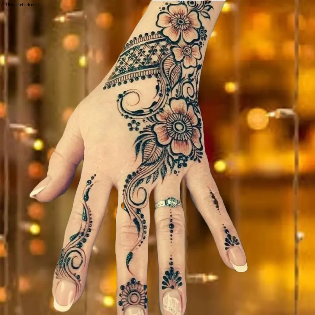 mehndi design back hand simple