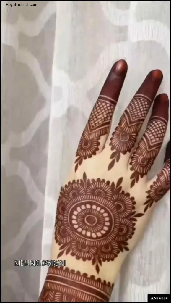 flower stylish back hand mehndi design