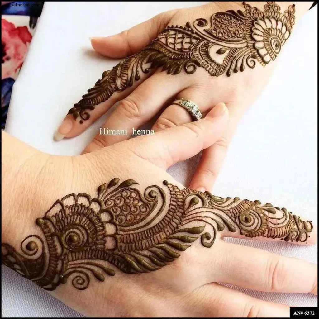stylish back hand mehndi designs