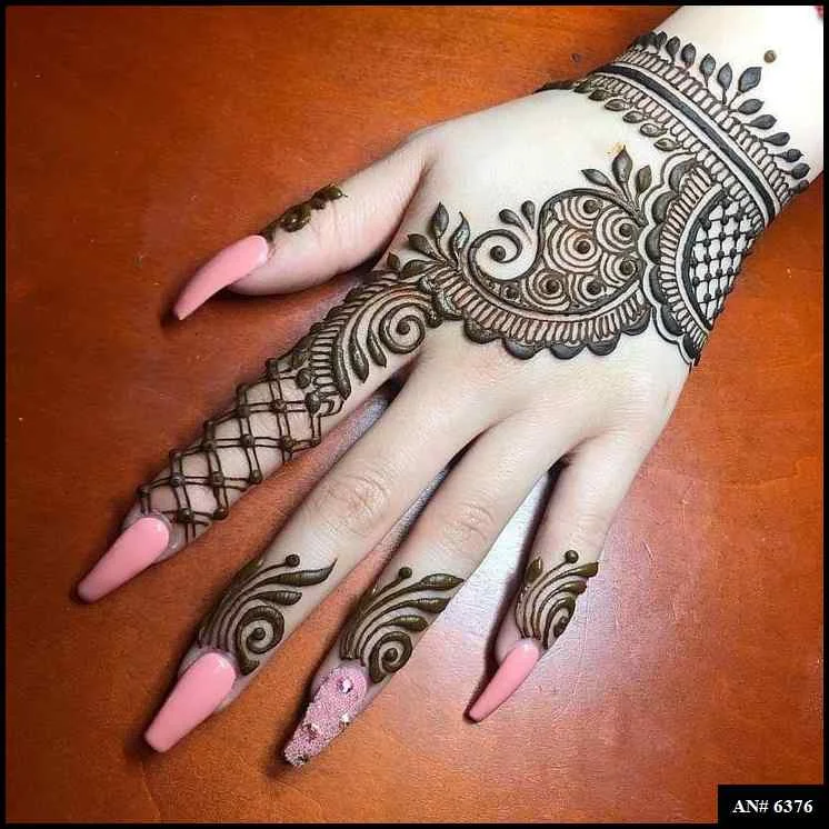 mehndi design back hand 2024