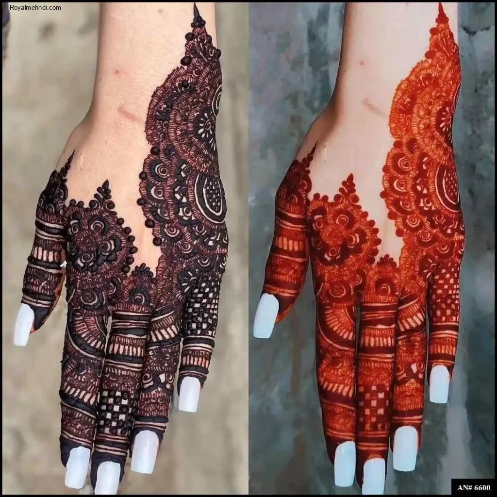 stylish back hand mehndi designs