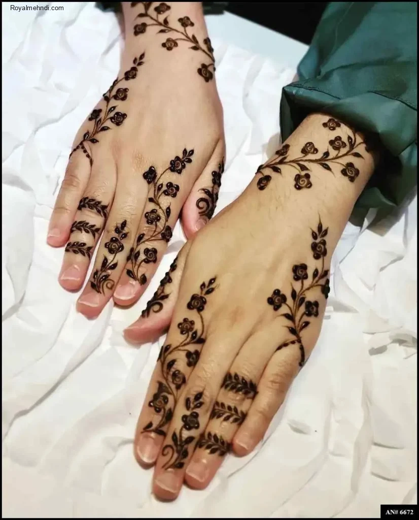 mehndi design back hand 2024
