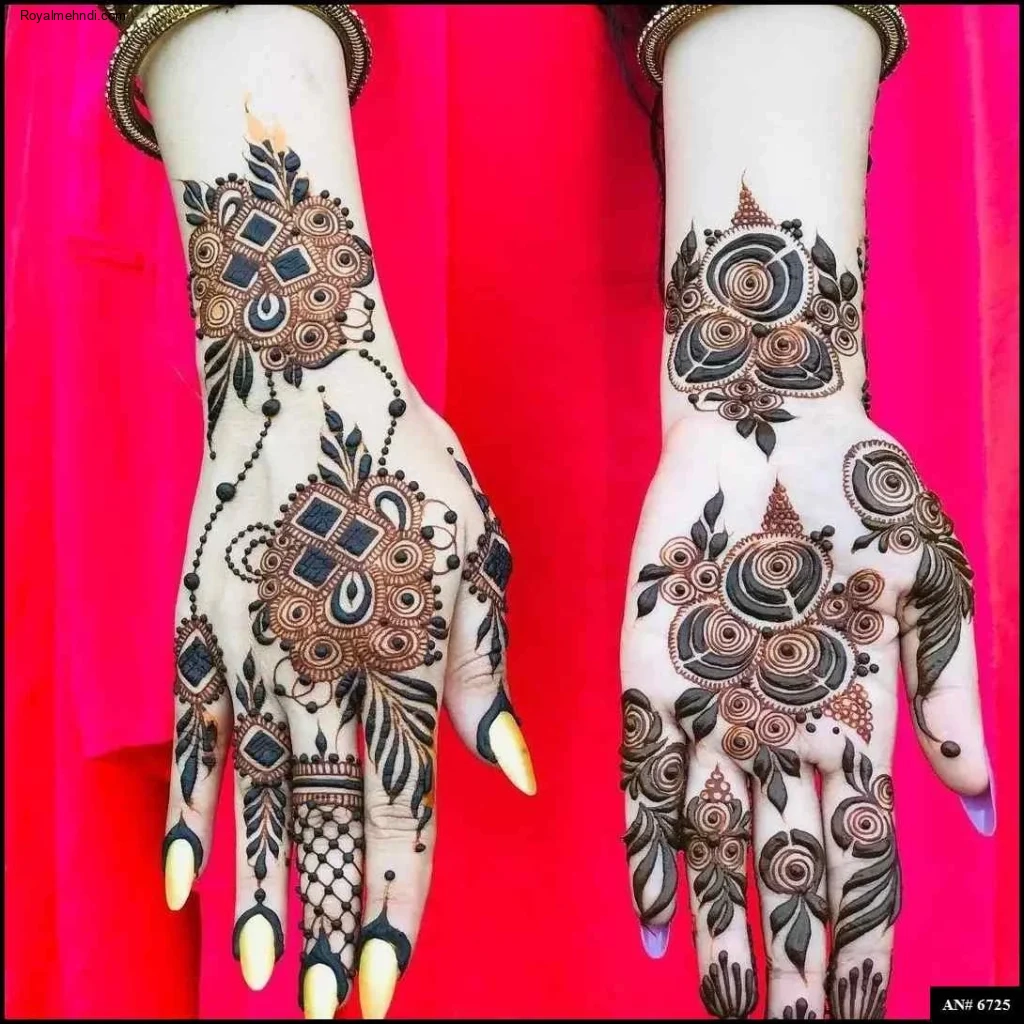 stylish back hand mehndi designs