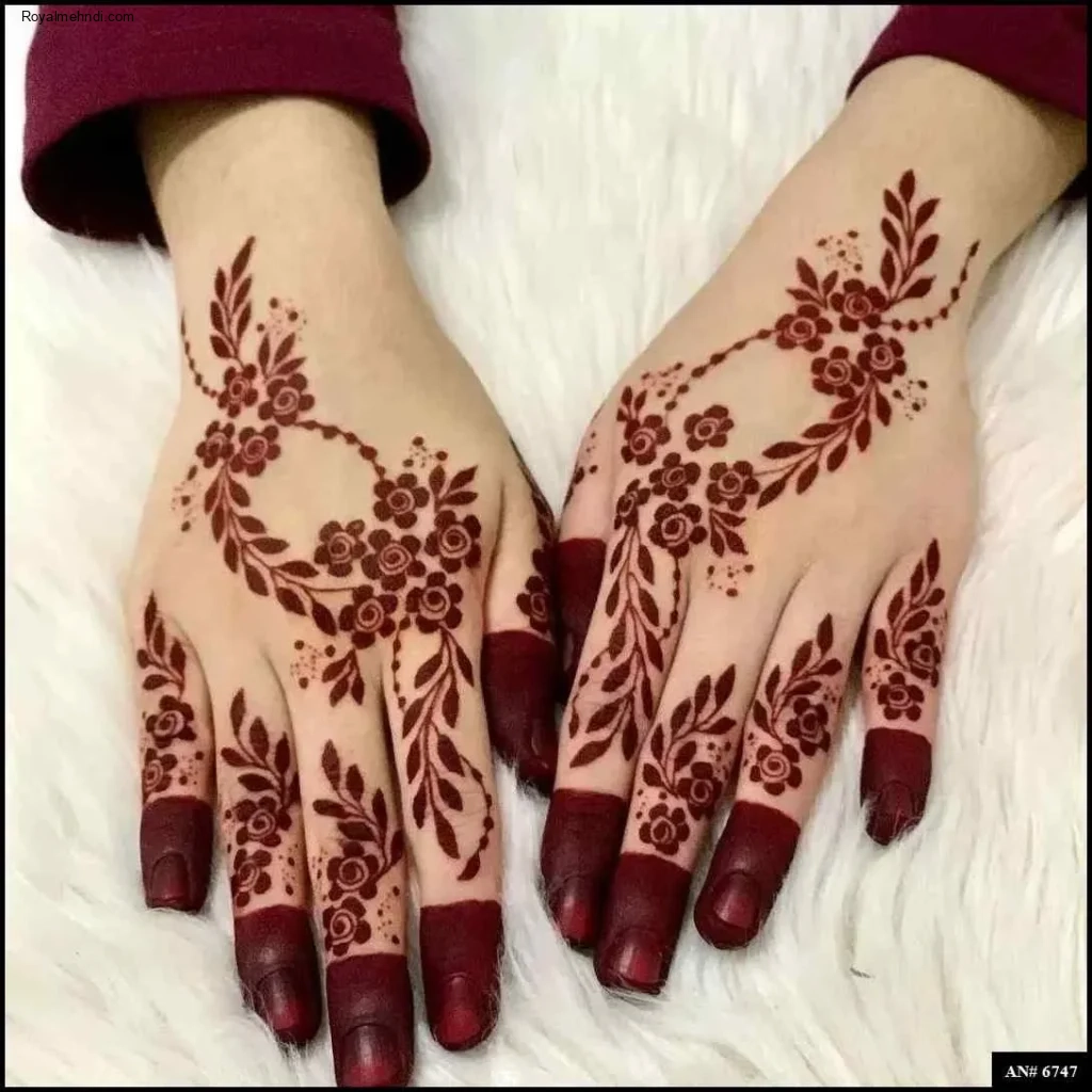 stylish modern back hand mehndi design