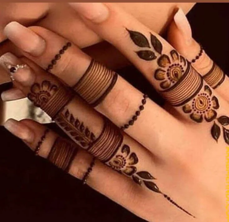 easy simple finger mehndi design