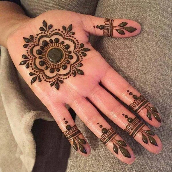 easy simple finger mehndi design