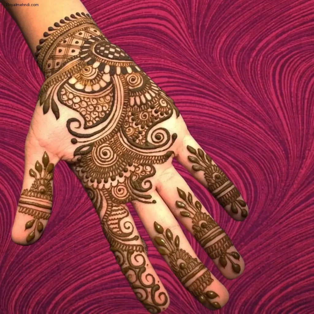 easy front hand simple mehndi design