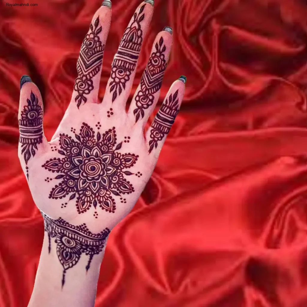 royal front hand mehndi design