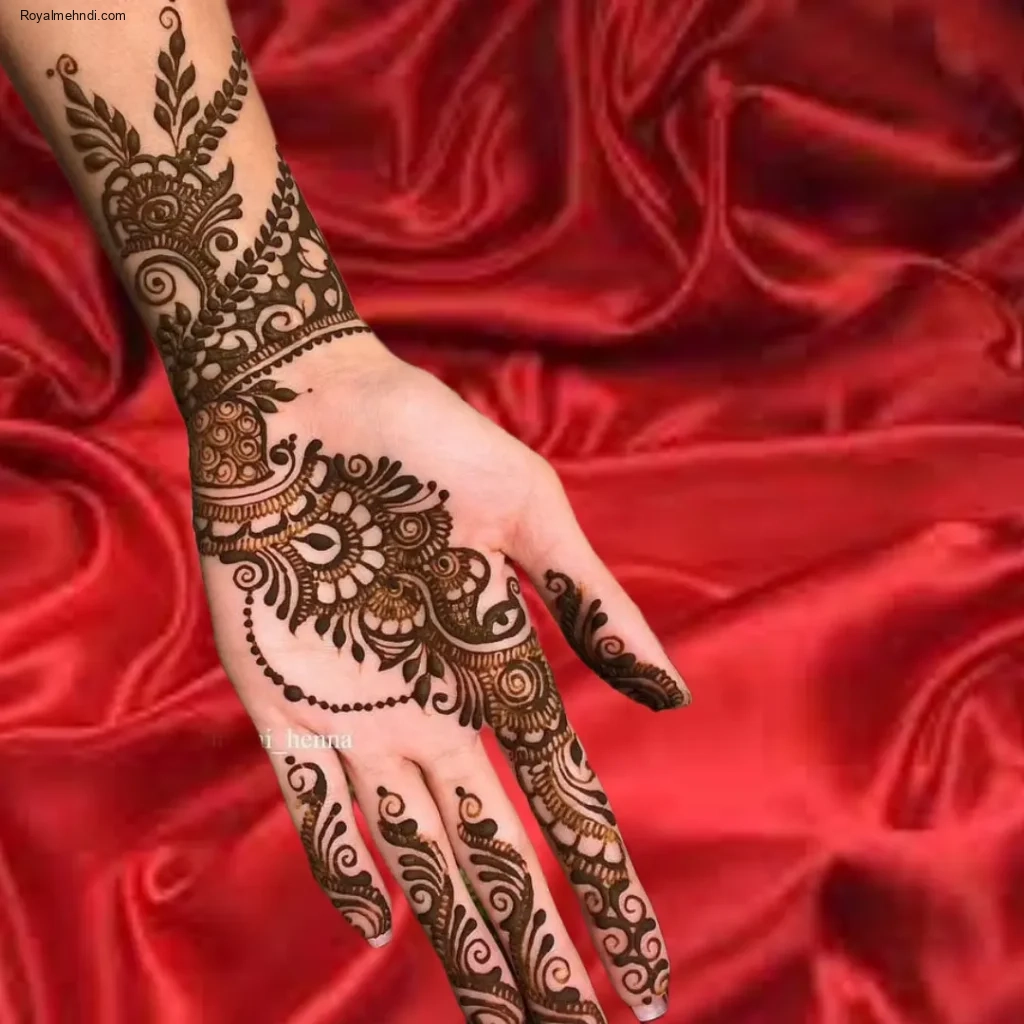 royal front hand mehndi design