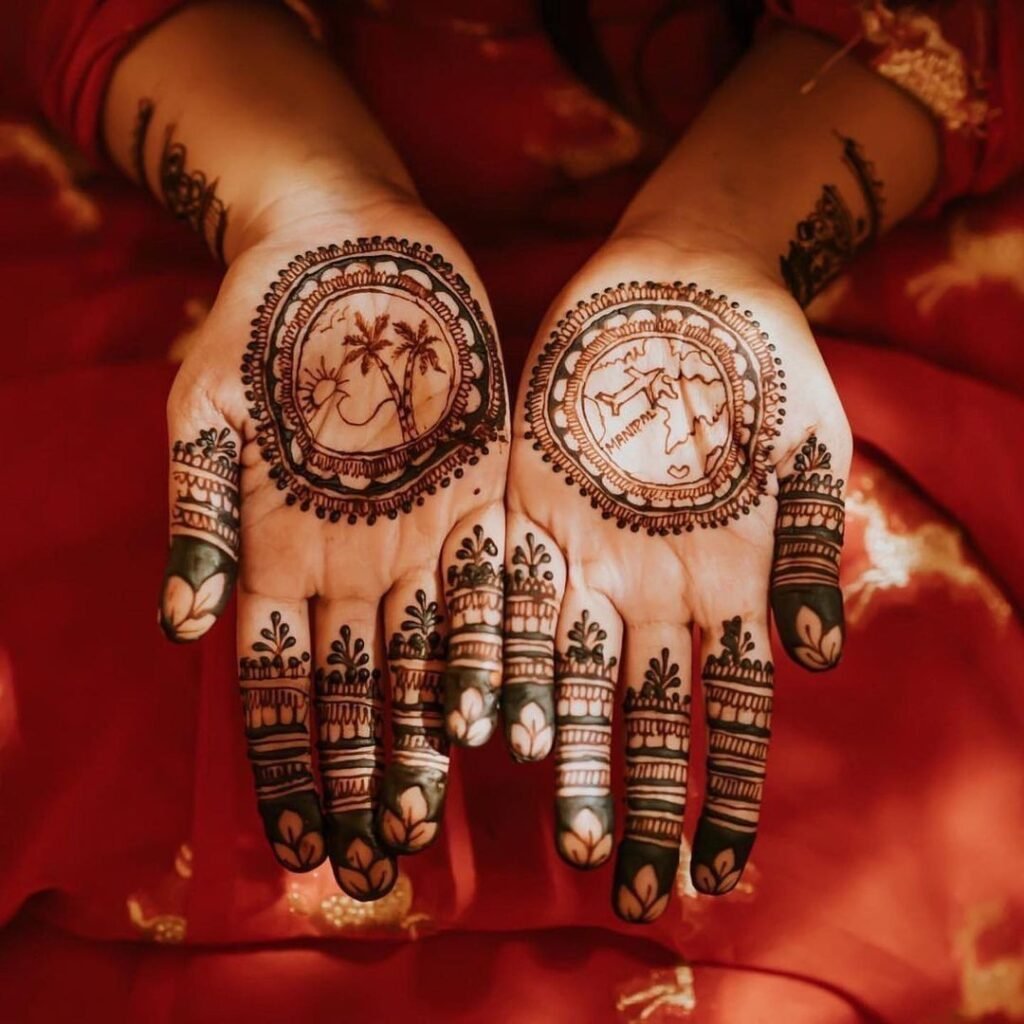 easy front hand simple mehndi design