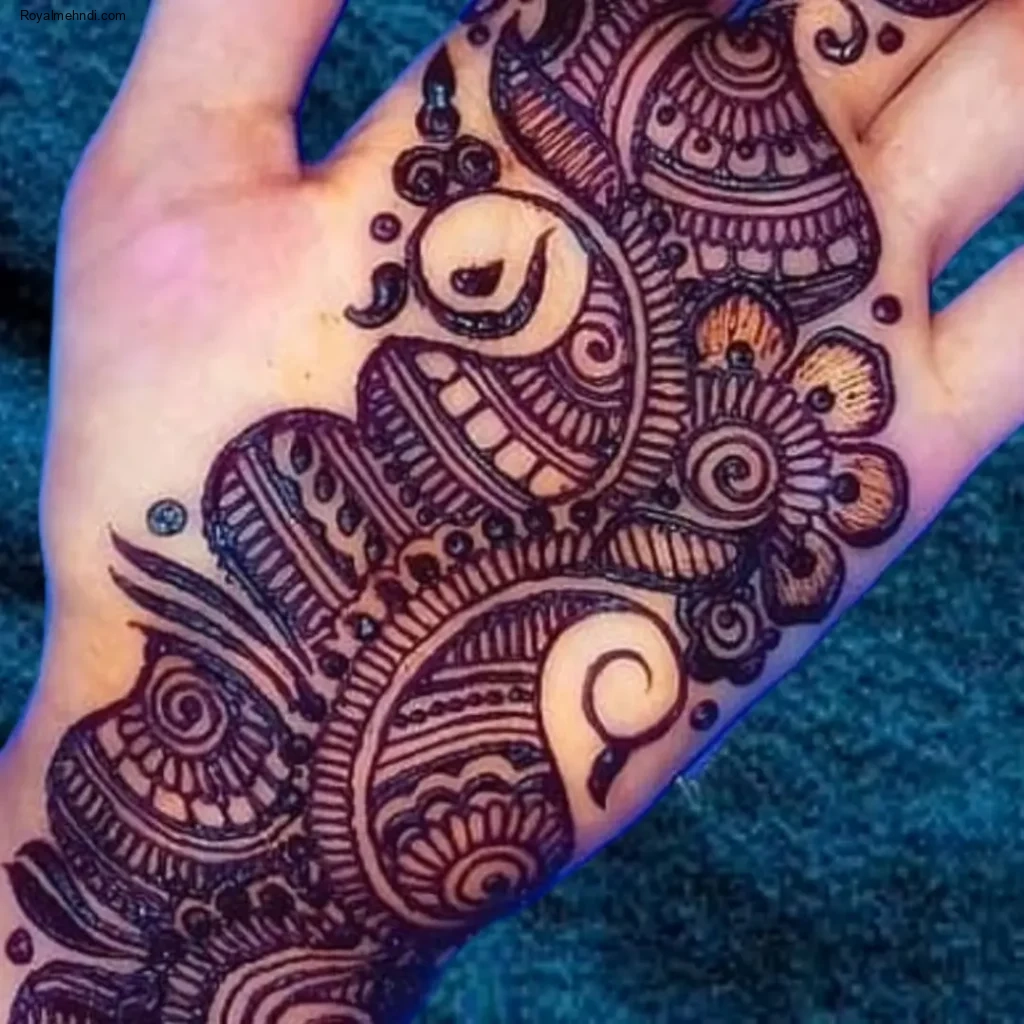 front hand mehndi design simple