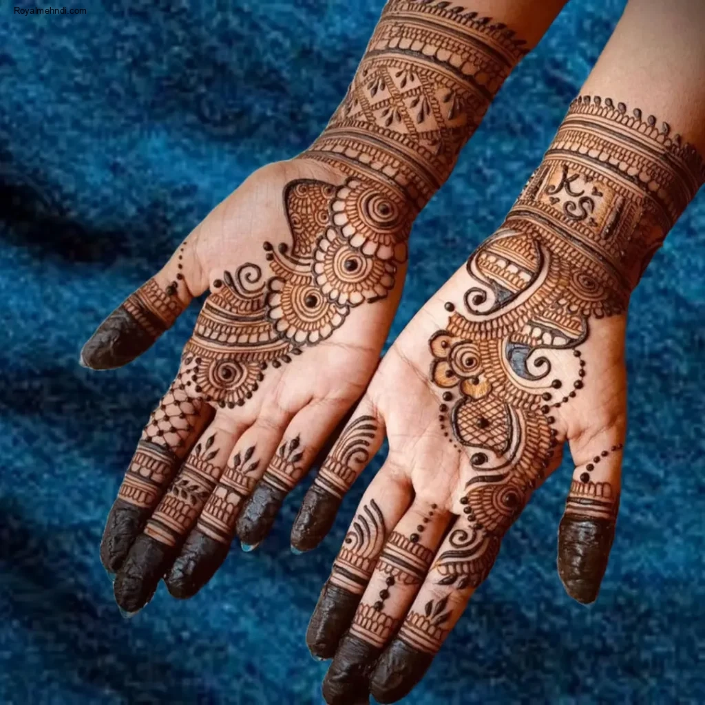 front hand mehndi design simple