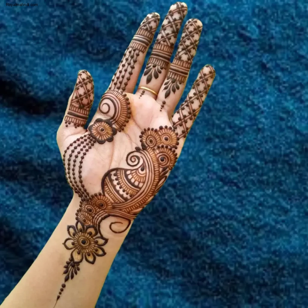 front hand mehndi design simple