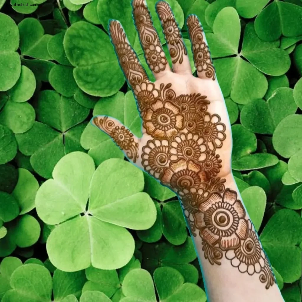 front hand mehndi design simple
