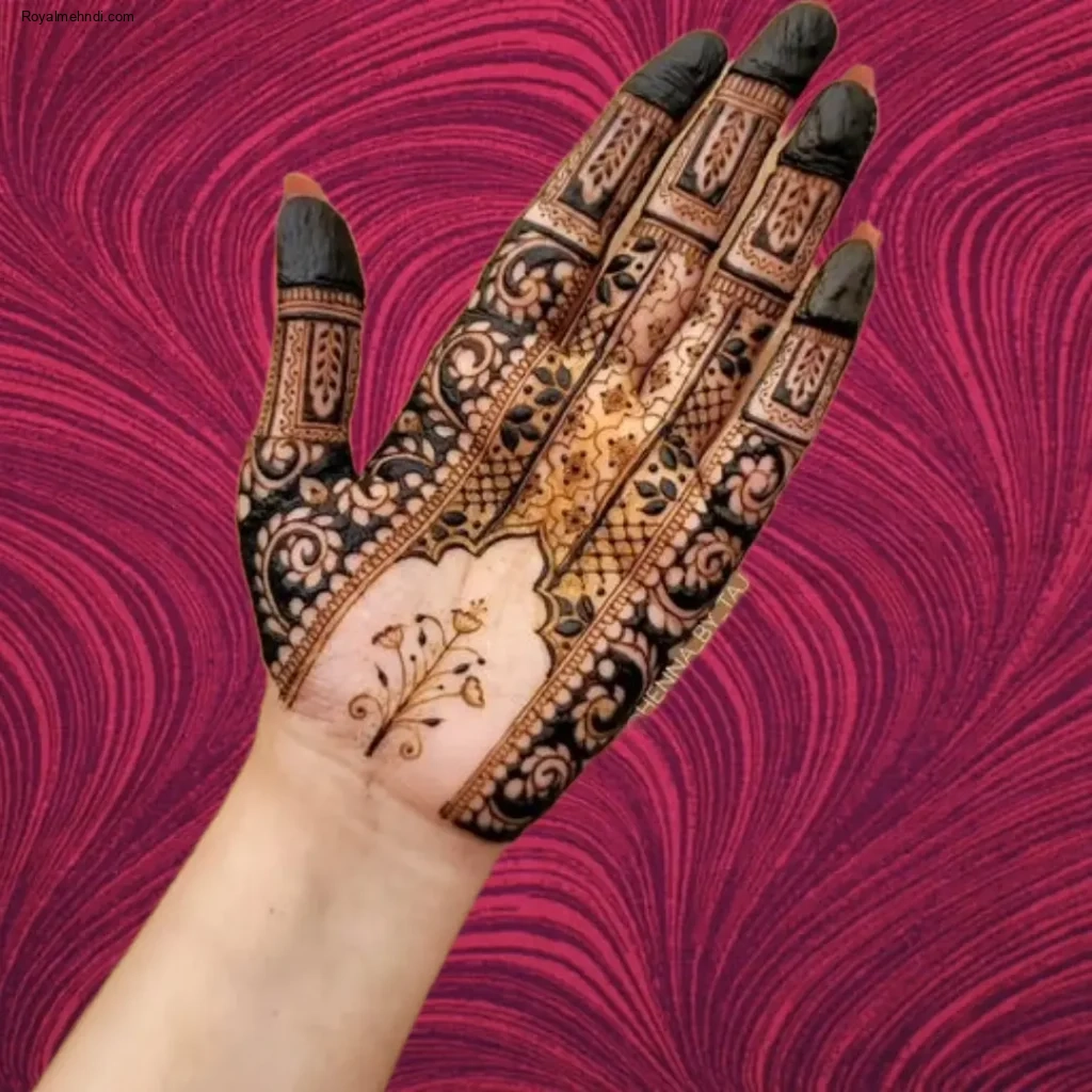 front hand mehndi design simple