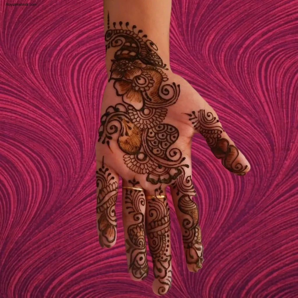 simple royal front hand mehndi design