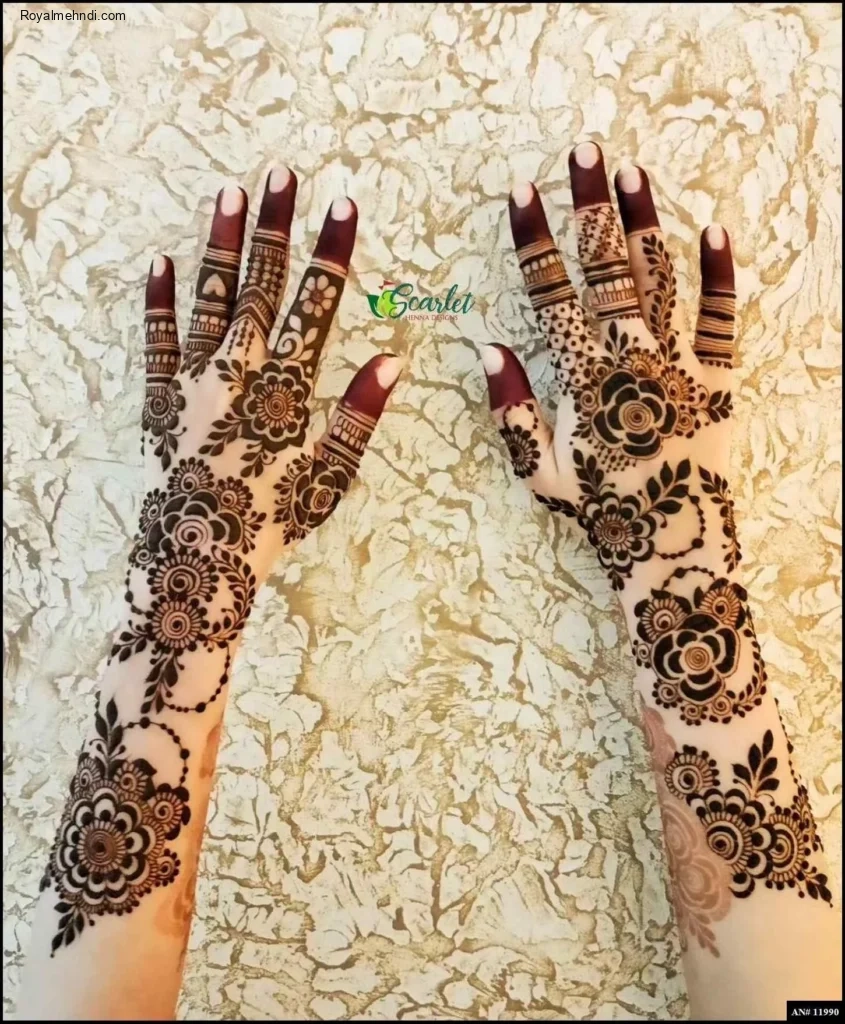 flower stylish back hand mehndi design