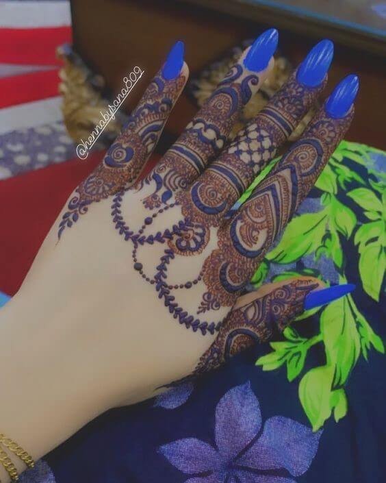 easy simple finger mehndi design