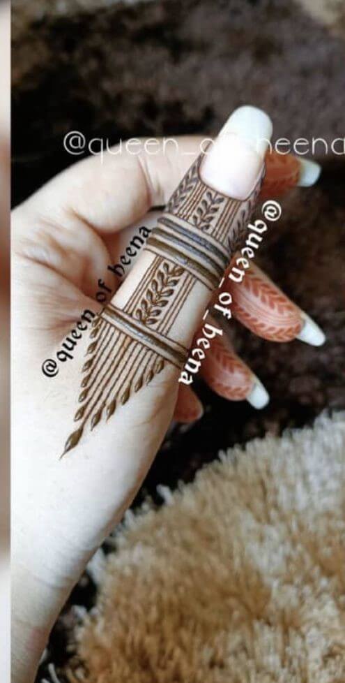 easy simple finger mehndi design