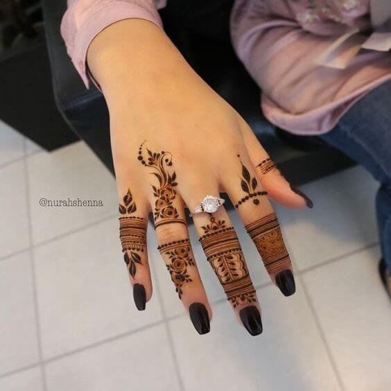 easy simple finger mehndi design
