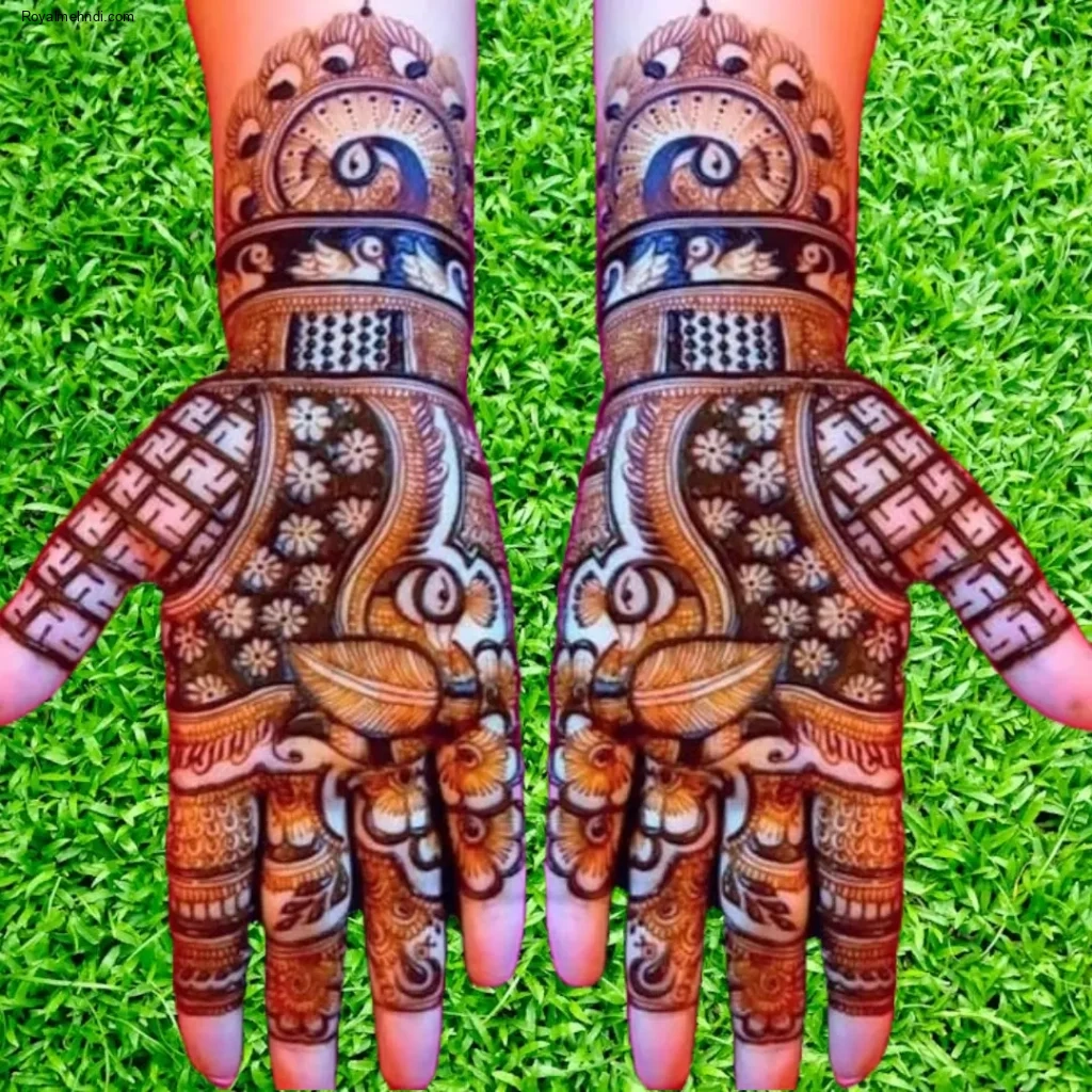 back hand flower mehndi design