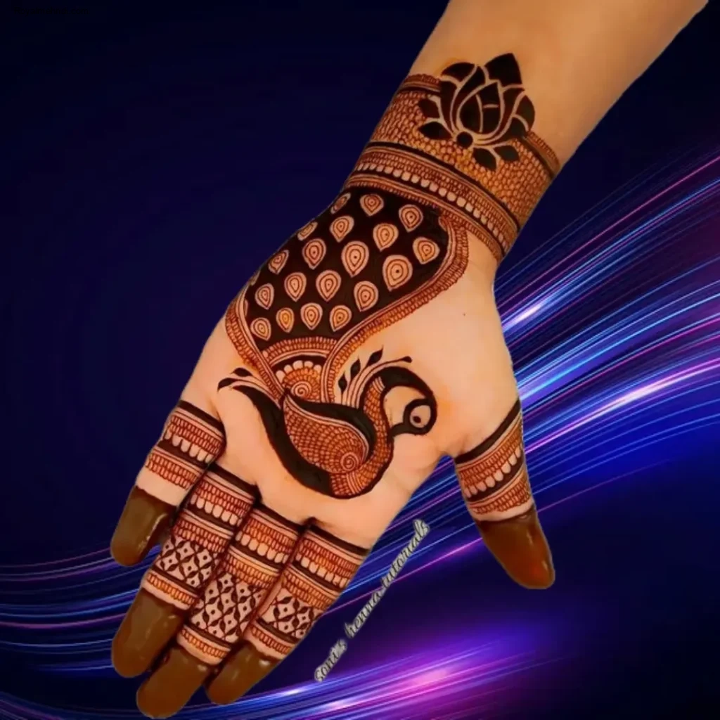 back hand flower mehndi design