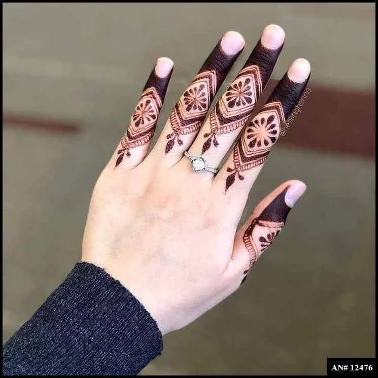 easy simple finger mehndi design