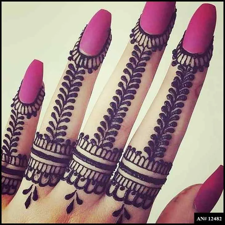 easy simple finger mehndi design