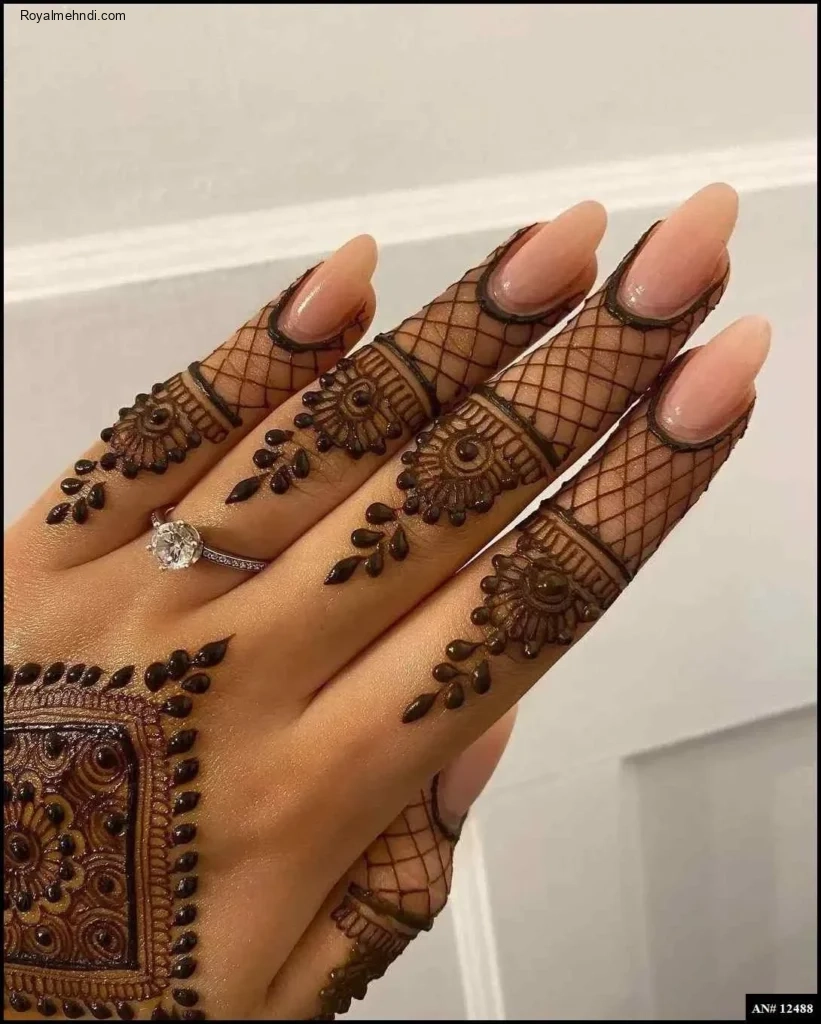 easy simple finger mehndi design