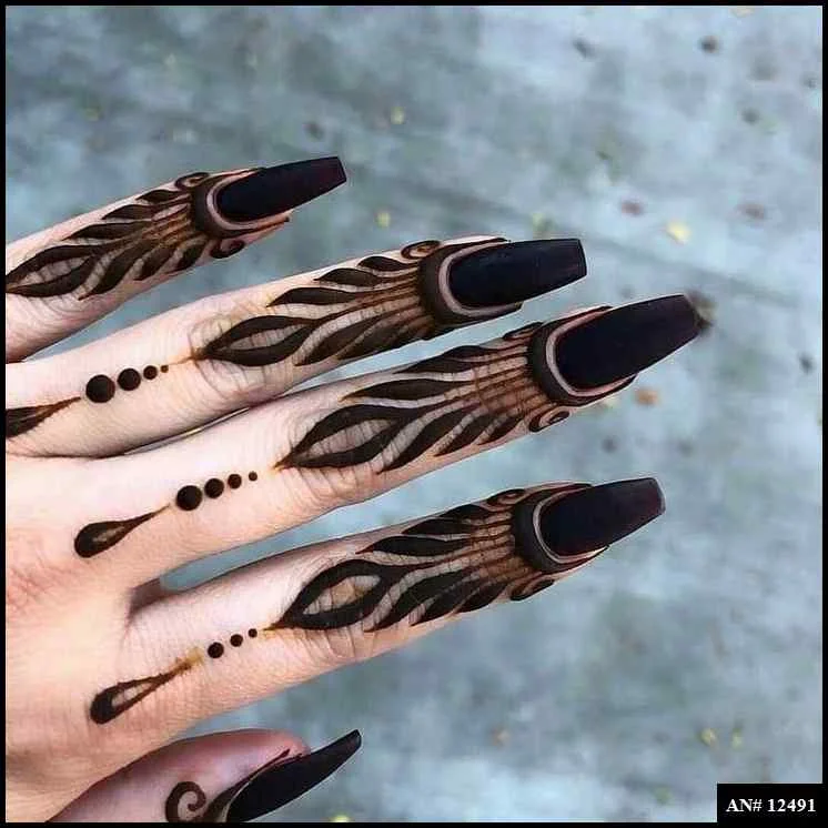 easy simple finger mehndi design
