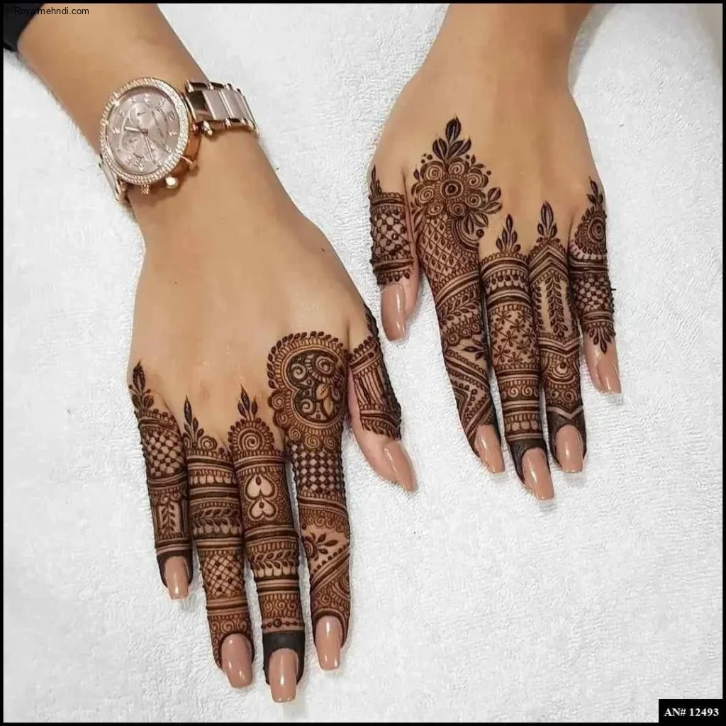easy simple finger mehndi design