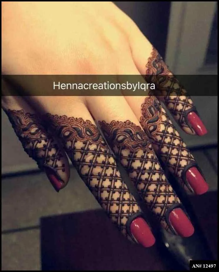 easy simple finger mehndi design