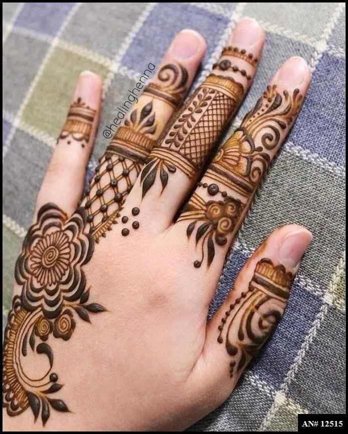 easy simple finger mehndi design