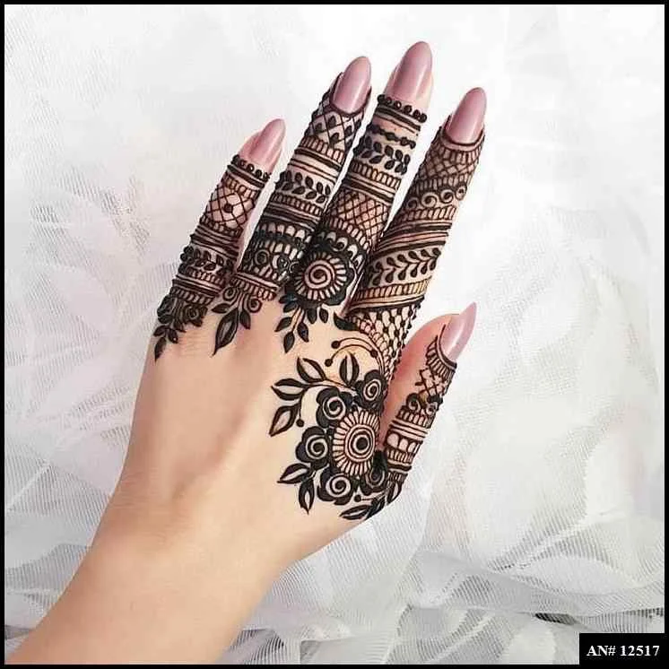 easy simple finger mehndi design