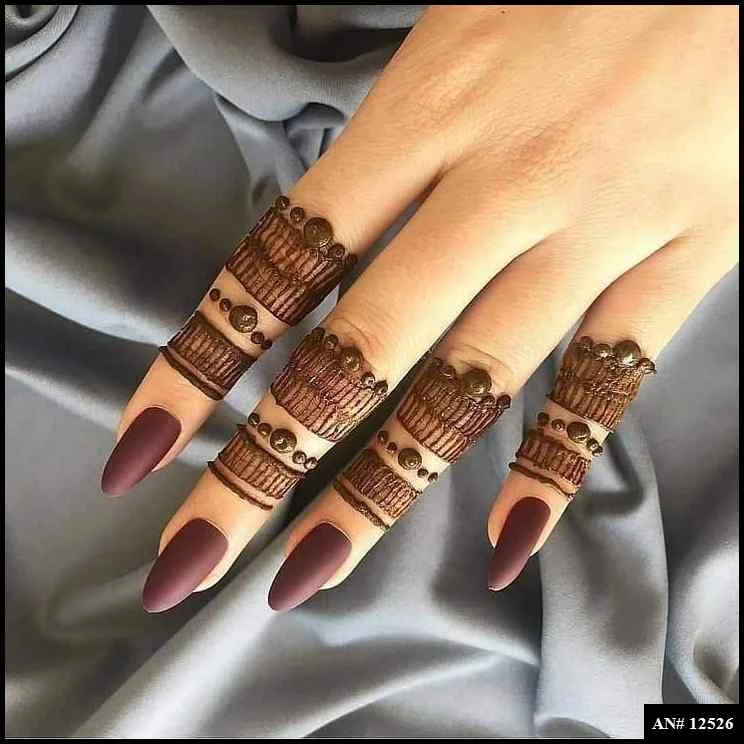 easy simple finger mehndi design