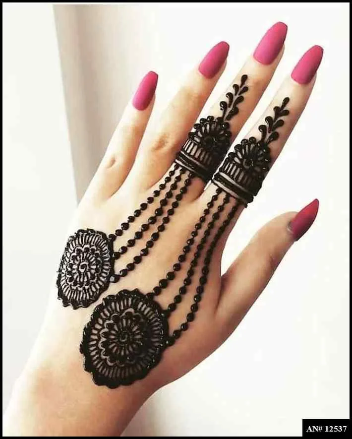 easy simple finger mehndi design