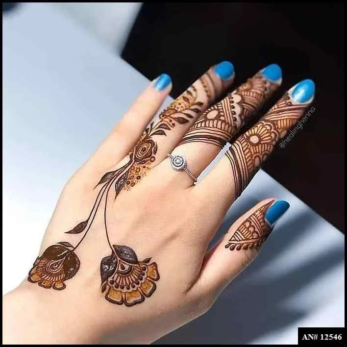 easy simple finger mehndi design