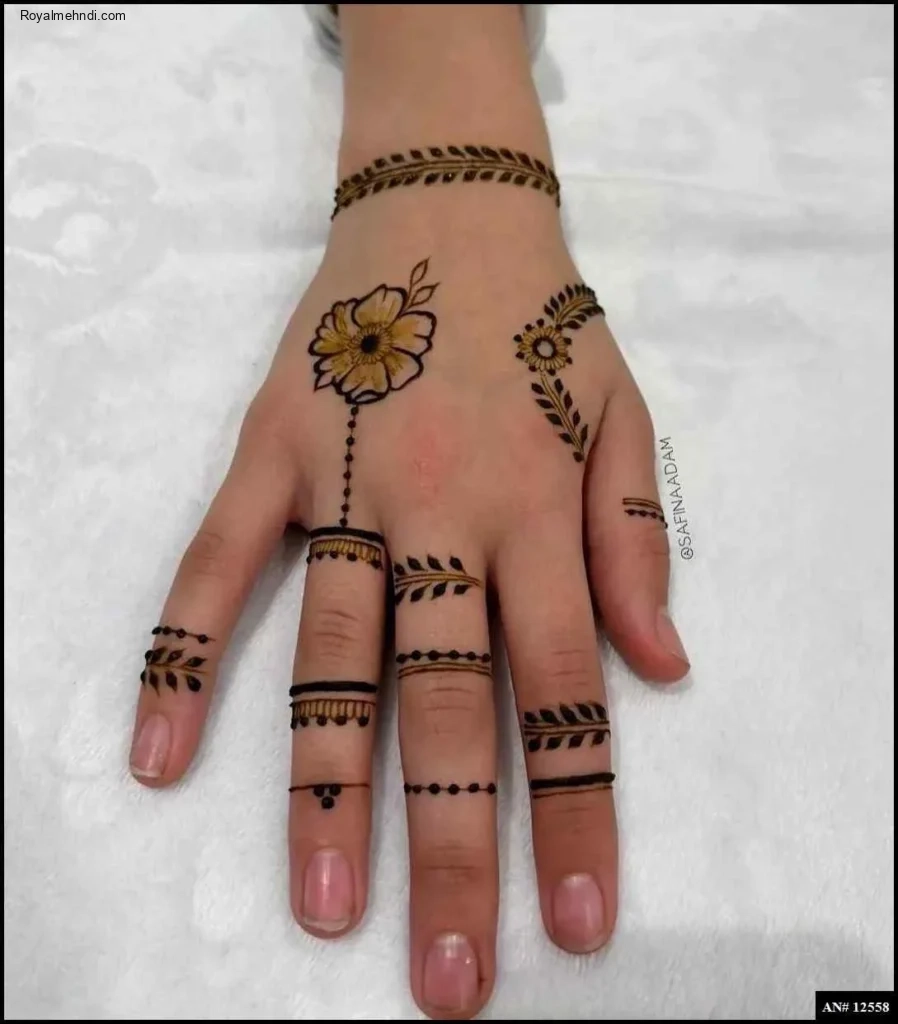 easy simple finger mehndi design