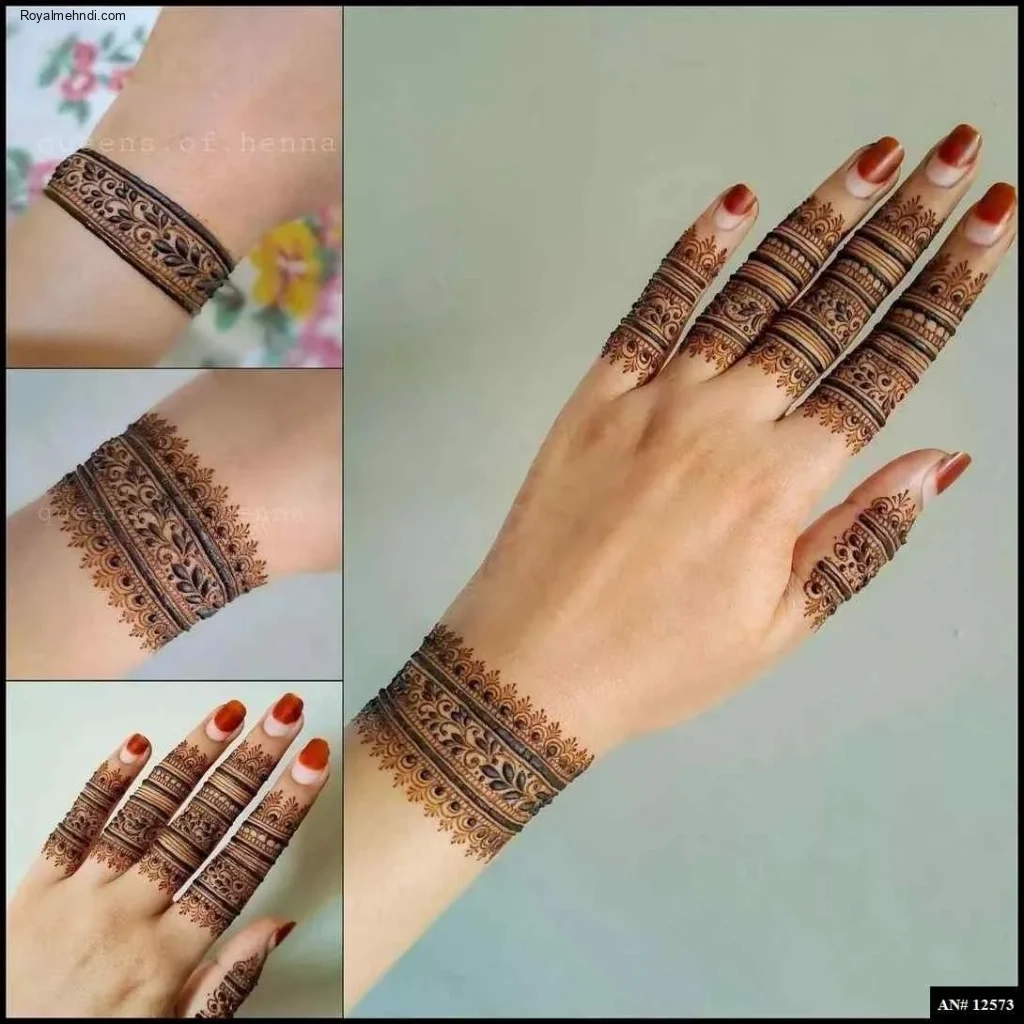 easy simple finger mehndi design