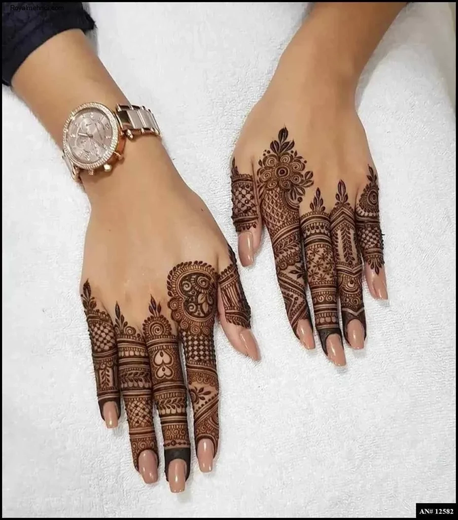 easy simple finger mehndi design
